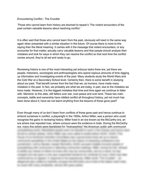 The Crucible: Point of View .